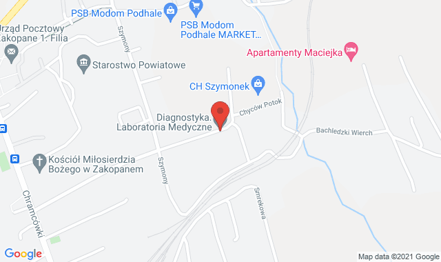 Punkt Pobrań Diagnostyki – Zakopane, ul. Chyców Potok 26