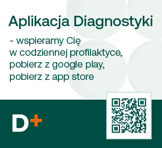 Aplikacja diagnostyki - wspieramy Cię w codziennej profilaktyce, pobierz z google play, pobierz z app store
