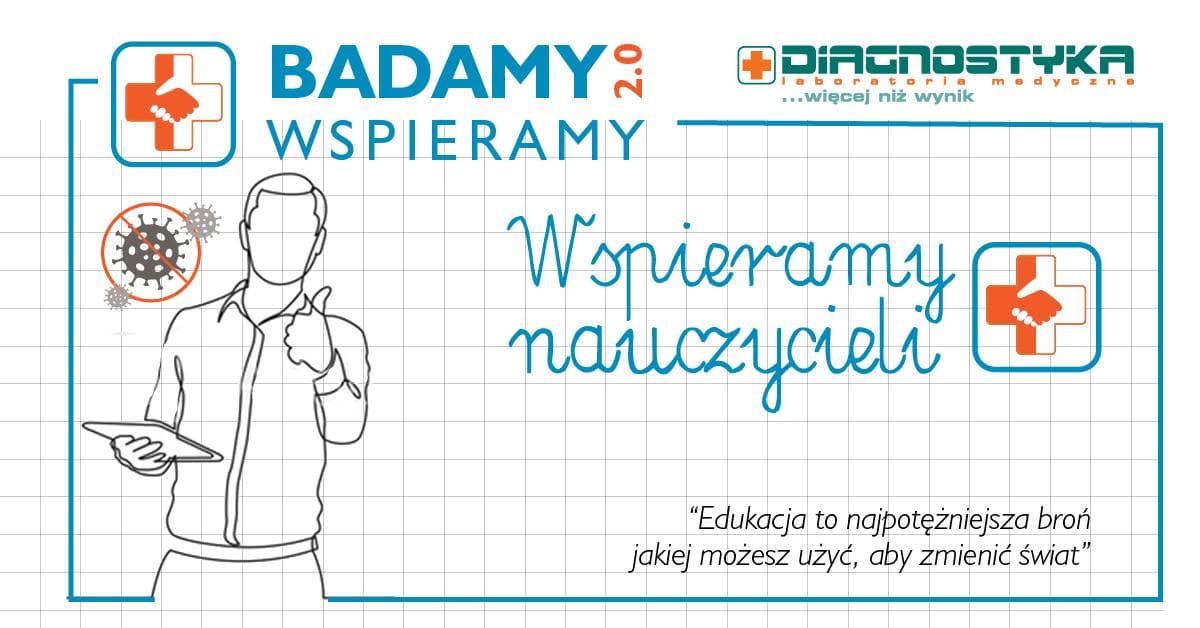 badamy wspieramy. diagnostyka. wspieramy nauczycieli. edukacja to najpotężniejsza broń jakiej możesz użyć aby zmienić świat