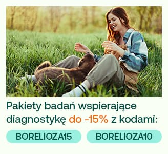 pakiety badań wspierające diagnostykę do -15% z kodami: BORELIOZA15 BORELIOZA10